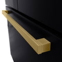 ZLINE Autograph Edition 36 in. 28.9 cu. ft. Standard-Depth French Door External Water Dispenser Refrigerator with Dual Ice Maker in Black Stainless Steel and Champagne Bronze Square Handles (RSMZ-W-36-BS-FCB)