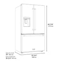 ZLINE Autograph Edition 36 in. 28.9 cu. ft. Standard-Depth French Door External Water Dispenser Refrigerator with Dual Ice Maker in Fingerprint-Resistant Black Stainless Steel and Polished Gold Helix Handles (RSMZ-W-36-BS-KG)