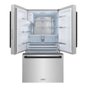 ZLINE Autograph Edition 36 in. 28.9 cu. ft. Standard-Depth French Door External Water Dispenser Refrigerator with Dual Ice Maker in Fingerprint-Resistant Stainless Steel and Matte Black Modern Handles (RSMZ-W-36-FMB)