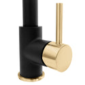 ZLINE Autograph Edition Gemini Pull Down Single Handle Kitchen Faucet in Matte Black and Champagne Bronze (GEM-KF-ZMBCB)