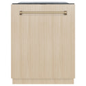 ZLINE Autograph Edition 24" Monument Series 3rd Rack Top Touch Control Tall Tub Dishwasher in Custom Panel Ready with Champagne Bronze Handle, 45dBa (DWMTZ-24-CB)