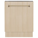 ZLINE Autograph Edition 24" Tallac Series 3rd Rack Top Control Built-In Tall Tub Dishwasher in Custom Panel Ready with Champagne Bronze Handle, 51dBa (DWVZ-24-CB)