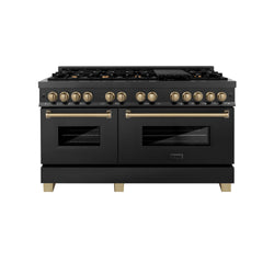 ZLINE Autograph Edition 60 in. 7.4 cu. ft. Legacy Dual Fuel Range with 9 Burner Gas Cooktop and 2 Electric Convection Ovens