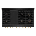 ZLINE Autograph Edition 48 in. 6.7 cu. ft. Paramount Double Oven Dual Fuel Range with 8 Burner Gas Cooktop in Black Stainless Steel and Champagne Bronze Accents, Open Box-Good Condition