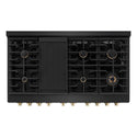 ZLINE Autograph Edition 48 in. 6.7 cu. ft. Paramount Double Oven Dual Fuel Range with 8 Burner Gas Cooktop in Black Stainless Steel and Polished Gold Accents, Open Box-Great Condition