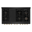 ZLINE Autograph Edition 48 in. 6.7 cu. ft. Paramount Double Oven Gas Range with 8 Burner Cooktop in Black Stainless Steel and Champagne Bronze Accents, Open Box-Great Condition