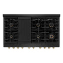 ZLINE Autograph Edition 48 in. 6.7 cu. ft. Paramount Double Oven Gas Range with 8 Burner Cooktop in Black Stainless Steel and Champagne Bronze Accents, Open Box-Good Condition