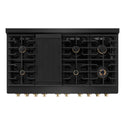 ZLINE Autograph Edition 48 in. 6.7 cu. ft. Paramount Double Oven Gas Range with 8 Burner Cooktop in Black Stainless Steel and Polished Gold Accents, Open Box-Great Condition