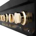 ZLINE Autograph Edition 36 in. Legacy Gas Rangetop with 6 Burners and Porcelain Cooktop in Black Stainless Steel with Polished Gold Accents, Open Box-Great Condition