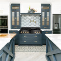 ZLINE Autograph Edition 48 in. Legacy Gas Rangetop with 7 Burners and Porcelain Cooktop in Black Stainless Steel with Polished Gold Accents, Open Box-Good Condition