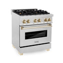 ZLINE Autograph Edition 30" 4.0 cu. ft. Dual Fuel Range with Gas Stove and Electric Oven in DuraSnow Stainless Steel with Accents (RASZ-SN-30)