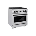 ZLINE Autograph Edition 30 in. 4.2 cu. ft. Paramount Gas Range with 4 Burner Cooktop and Convection Gas Oven in DuraSnow® Stainless Steel and Matte Black Accents (SGRSZ-30-MB)