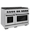 ZLINE Autograph Edition 48 in. 6.7 cu. ft. Paramount Double Oven Gas Range with 8 Burner Cooktop in Satin Stainless Steel and Matte Black Accents, Open Box-Great Condition