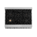 ZLINE Autograph Edition 36 in. 4.6 cu. ft. Legacy Dual Fuel Range with 6 Burner Gas Cooktop and Electric Convection Oven in Satin Stainless Steel with Black Matte Door and Polished Gold Accents, Open Box-Good Condition