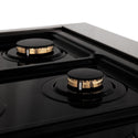 ZLINE Autograph Edition 48 in. 6.0 cu. ft. Legacy Dual Fuel Range with 7 Burner Gas Cooktop and 2 Electric Ovens in Satin Stainless Steel with Black Matte Doors and Polished Gold Accents, Open Box-Great Condition