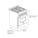 ZLINE Autograph Edition 24 in. 2.8 cu. ft. Legacy Dual Fuel Range with 4 Burner Gas Cooktop and Electric Convection Oven in Satin Stainless Steel and Matte Black Accents, Open Box-Great Condition