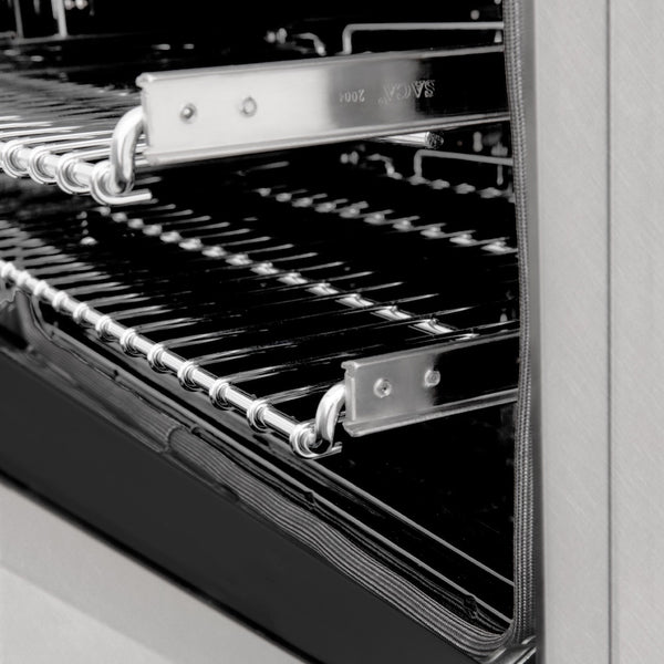 ZLINE Autograph Edition 24 in. 2.8 cu. ft. Legacy Dual Fuel Range with 4 Burner Gas Cooktop and Electric Convection Oven in Satin Stainless Steel and Matte Black Accents, Open Box-Great Condition