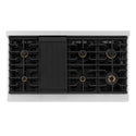 ZLINE Autograph Edition 48 in. 6.7 cu. ft. Paramount Double Oven Gas Range with 8 Burner Cooktop in Satin Stainless Steel with Black Matte Doors and Champagne Bronze Accents, Open Box-Great Condition