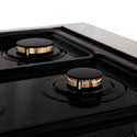 ZLINE Autograph Edition 30 in. 4.0 cu. ft. Legacy Dual Fuel Range with 4 Burner Gas Cooktop and Electric Convection Oven in Satin Stainless Steel and Polished Gold Accents, Open Box-Great Condition