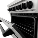 ZLINE Autograph Edition 30 in. 4.0 cu. ft. Legacy Dual Fuel Range with 4 Burner Gas Cooktop and Electric Convection Oven in Satin Stainless Steel and Matte Black Accents, Open Box-Great Condition