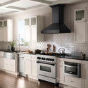 ZLINE Autograph Edition 36 in. 4.6 cu. ft. Legacy Dual Fuel Range with 6 Burner Gas Cooktop and Electric Convection Oven in Satin Stainless Steel and Matte Black Accents, Open Box-Good Condition