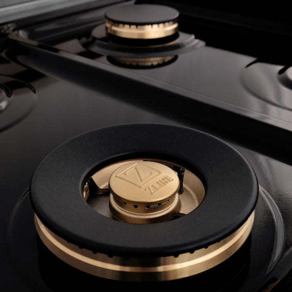 ZLINE Autograph Edition 48 in. 6.0 cu. ft. Legacy Dual Fuel Range with 7 Burner Gas Cooktop and 2 Electric Ovens in Satin Stainless Steel and Matte Black Accents, Open Box-Good Condition