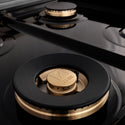 ZLINE Autograph Edition 48 in. 6.0 cu. ft. Legacy Dual Fuel Range with 7 Burner Gas Cooktop and 2 Electric Ovens in Satin Stainless Steel and Matte Black Accents, Open Box-Great Condition