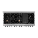 ZLINE Autograph Edition 60 in. 7.4 cu. ft. Legacy Dual Fuel Range with 9 Burner Gas Cooktop and 2 Electric Convection Ovens in Satin Stainless Steel and Matte Black Accents, Open Box-Great Condition