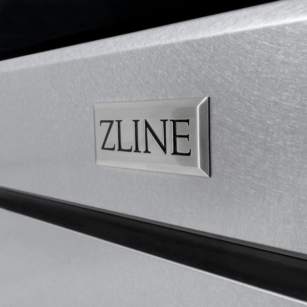ZLINE Autograph Edition 30 in. 4.2 cu. ft. Paramount Dual Fuel Range with 4 Burner Gas Cooktop and Electric Convection Oven in Satin Stainless Steel with Matte Black Accents, Open Box-Great Condition