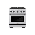 ZLINE Autograph Edition 30 in. 4.2 cu. ft. Paramount Dual Fuel Range with 4 Burner Gas Cooktop and Electric Convection Oven in Satin Stainless Steel with Matte Black Accents, Open Box-Great Condition