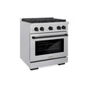 ZLINE Autograph Edition 30 in. 4.2 cu. ft. Paramount Dual Fuel Range with 4 Burner Gas Cooktop and Electric Convection Oven in Satin Stainless Steel with Matte Black Accents, Open Box-Great Condition
