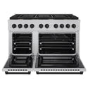 ZLINE Autograph Edition 48 in. 6.7 cu. ft. Paramount Double Oven Dual Fuel Range with 8 Burner Gas Cooktop in Satin Stainless Steel and Matte Black Accents, Open Box-Good Condition