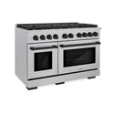 ZLINE Autograph Edition 48 in. 6.7 cu. ft. Paramount Double Oven Dual Fuel Range with 8 Burner Gas Cooktop in Satin Stainless Steel and Matte Black Accents, Open Box-Great Condition