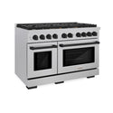 ZLINE Autograph Edition 48 in. 6.7 cu. ft. Paramount Double Oven Dual Fuel Range with 8 Burner Gas Cooktop in Satin Stainless Steel and Matte Black Accents, Open Box-Good Condition