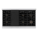 ZLINE Autograph Edition 48 in. 6.7 cu. ft. Paramount Double Oven Dual Fuel Range with 8 Burner Gas Cooktop in Satin Stainless Steel and Matte Black Accents, Open Box-Great Condition