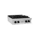ZLINE Autograph Edition 30 in. Legacy Gas Rangetop with 4 Burners and Porcelain Cooktop in Satin Stainless Steel with Matte Black Accents, Open Box-Great Condition