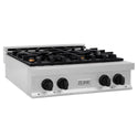 ZLINE Autograph Edition 30 in. Legacy Gas Rangetop with 4 Burners and Porcelain Cooktop in Satin Stainless Steel with Matte Black Accents, Open Box-Great Condition