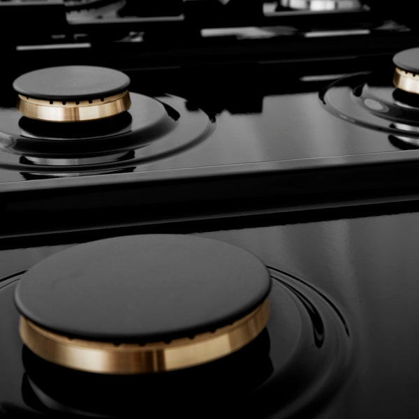 ZLINE Autograph Edition 36 in. Legacy Gas Rangetop with 6 Burners and Porcelain Cooktop in Satin Stainless Steel with Matte Black Accents, Open Box-Great Condition