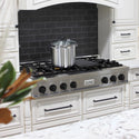 ZLINE Autograph Edition 48 in. Legacy Gas Rangetop with 7 Burners and Porcelain Cooktop in Satin Stainless Steel with Matte Black Accents, Open Box-Great Condition