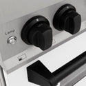 ZLINE Autograph Edition 30 in. 4.0 cu. ft. Legacy Dual Fuel Range with 4 Burner Gas Cooktop and Electric Convection Oven in Satin Stainless Steel with White Matte Door and Matte Black Accents, Open Box-Good Condition