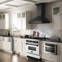 ZLINE Autograph Edition 36 in. 4.6 cu. ft. Legacy Dual Fuel Range with 6 Burner Gas Cooktop and Electric Convection Oven in Satin Stainless Steel with White Matte Door and Matte Black Accents, Open Box-Good Condition