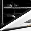 ZLINE Autograph Edition 48 in. 6.0 cu. ft. Legacy Dual Fuel Range with 7 Burner Gas Cooktop and 2 Electric Ovens in Satin Stainless Steel with White Matte Doors and Polished Gold Accents, Open Box-Great Condition