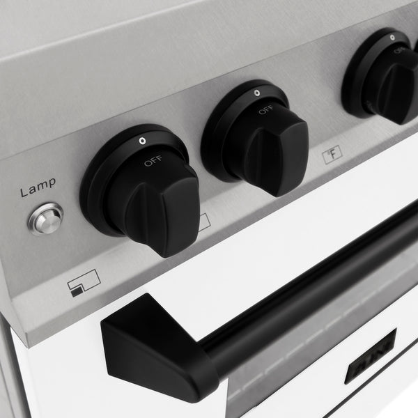 ZLINE Autograph Edition 48 in. 6.0 cu. ft. Legacy Dual Fuel Range with 7 Burner Gas Cooktop and 2 Electric Ovens in Satin Stainless Steel with White Matte Doors and Matte Black Accents, Open Box-Great Condition