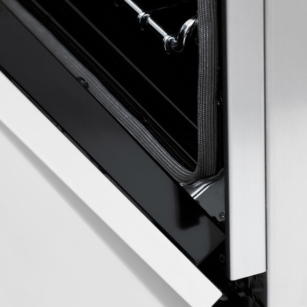 ZLINE Autograph Edition 60 in. 7.4 cu. ft. Legacy Dual Fuel Range with 9 Burner Gas Cooktop and 2 Electric Convection Ovens in Satin Stainless Steel with White Matte Doors and Champagne Bronze Accents, Open Box-Great Condition