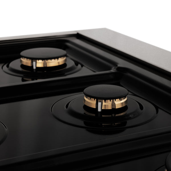ZLINE Autograph Edition 60 in. 7.4 cu. ft. Legacy Dual Fuel Range with 9 Burner Gas Cooktop and 2 Electric Convection Ovens in Satin Stainless Steel with White Matte Doors and Matte Black Accents (RASZ-WM-60-MB)