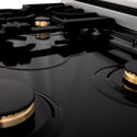 ZLINE Autograph Edition 60 in. 7.4 cu. ft. Legacy Dual Fuel Range with 9 Burner Gas Cooktop and 2 Electric Convection Ovens in Satin Stainless Steel with White Matte Doors and Matte Black Accents (RASZ-WM-60-MB)
