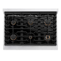 ZLINE Autograph Edition 36 in. 5.2 cu. ft. Paramount Dual Fuel Range with 6 Burner Gas Cooktop and Electric Convection Oven in Satin Stainless Steel with White Matte Door and Matte Black Accents, Open Box-Great Condition