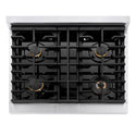 ZLINE Autograph Edition 30 in. 4.2 cu. ft. Paramount Gas Range with 4 Burner Cooktop and Convection Gas Oven in Satin Stainless Steel with White Matte Door and Matte Black Accents, Open Box-Great Condition