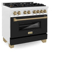 ZLINE Autograph Edition 36 in. 4.6 cu. ft. Legacy Dual Fuel Range with 6 Burner Gas Cooktop and Electric Convection Oven