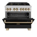 ZLINE Autograph Edition 36 in. 4.6 cu. ft. Legacy Dual Fuel Range with 6 Burner Gas Cooktop and Electric Convection Oven